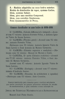 Referência à aquisição de vários modelos J. Schröder, no ANNUÁRIO da Academia Polytechnica do Porto (1890-1892). Referência à aquisição de vários modelos J. Schröder, no ANNUÁRIO da Academia Polytechnica do Porto (1890-1892).